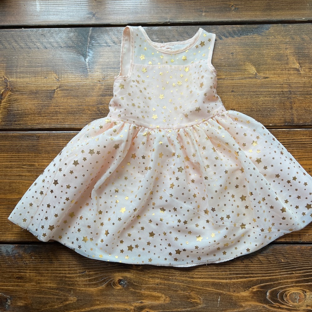 Pippa & Julie Pink and Gold Star Dress